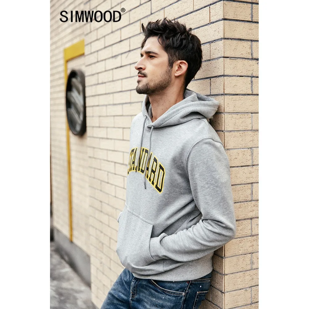 Модный свитшот в стиле хип хоп SIMWOOD модное худи с надписью брендовая уличная
