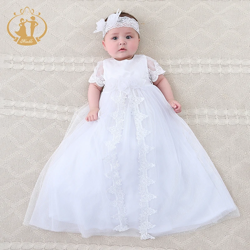 Nimble/Одежда для маленьких девочек платье для новорожденных Детские платья на крестины белая одежда для маленьких девочек одежда для первого причастия для девочек