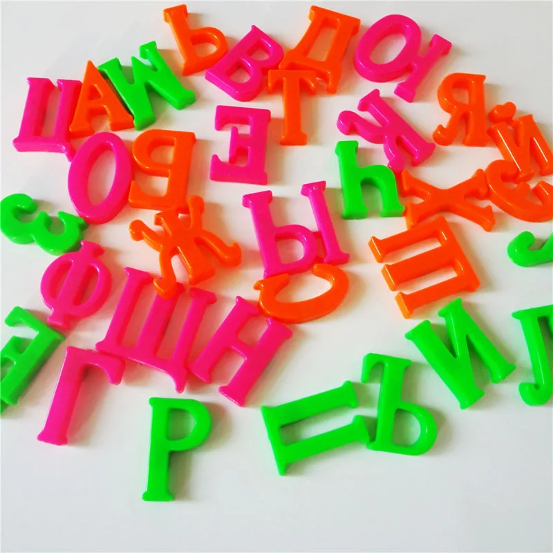 

33pcs/Set 4cm Russian Alphabet Fridge Magnets Plastic Toys Child Letter Education Toy Baby Learning Language Tools for Kids