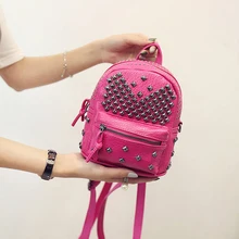 2017 Preppy Style Noir Mini Pu Cuir Rivet Sac À Dos Femmes Petit Adolescente Sacs À Dos Coréen Sac à Dos Femme Marques Back Sac