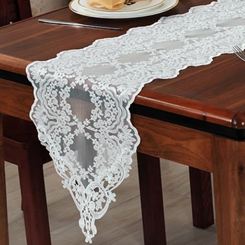 

Embroidery Tulle White Lace Wedding Runner Ivory White Lace Table Runner Piano Runner Home Decor S M L XL