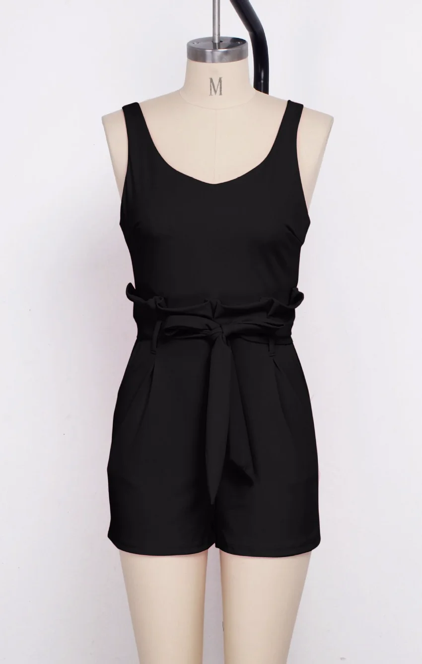 Sexy Fashion Lace Up jumpsuit Solid Women's Slim Sling Capris Europe and America Hot New Trends 2019 Cargo Pants Women