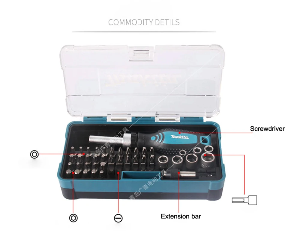 Япония Makita трещотка отвертка набор(включая 47 шт. аксессуары внутри) ручные инструменты отвертка Гаечный ключ Пакетная головка
