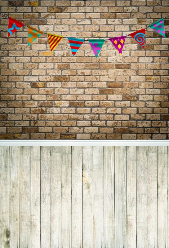 

Laeacco Flag Brick Wall Wooden Board Children Photography Backgrounds Customized Photographic Backdrops For Photo Studio