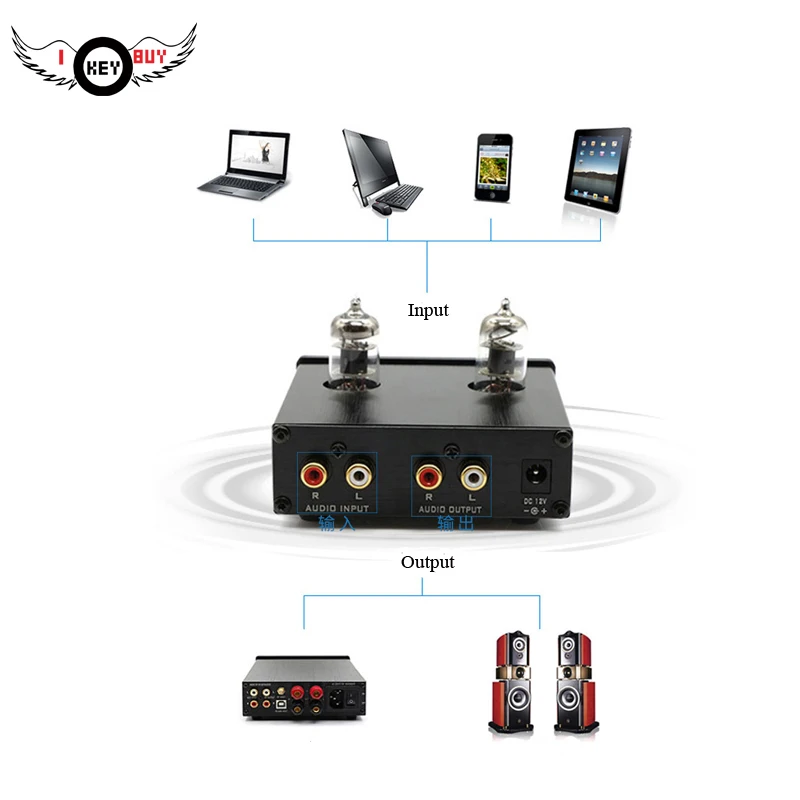 Я ключ купить FX-аудио с ламповый предварительный трубки усилитель усилителей билес буфера мини HIFI предусилители DC12V для дома
