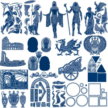 

Egypt Pyramid Pharaoh Greece Gods Metal Cutting Dies for Scrapbooking DIY Album Embossing Card Making Decor Crafts New 2019