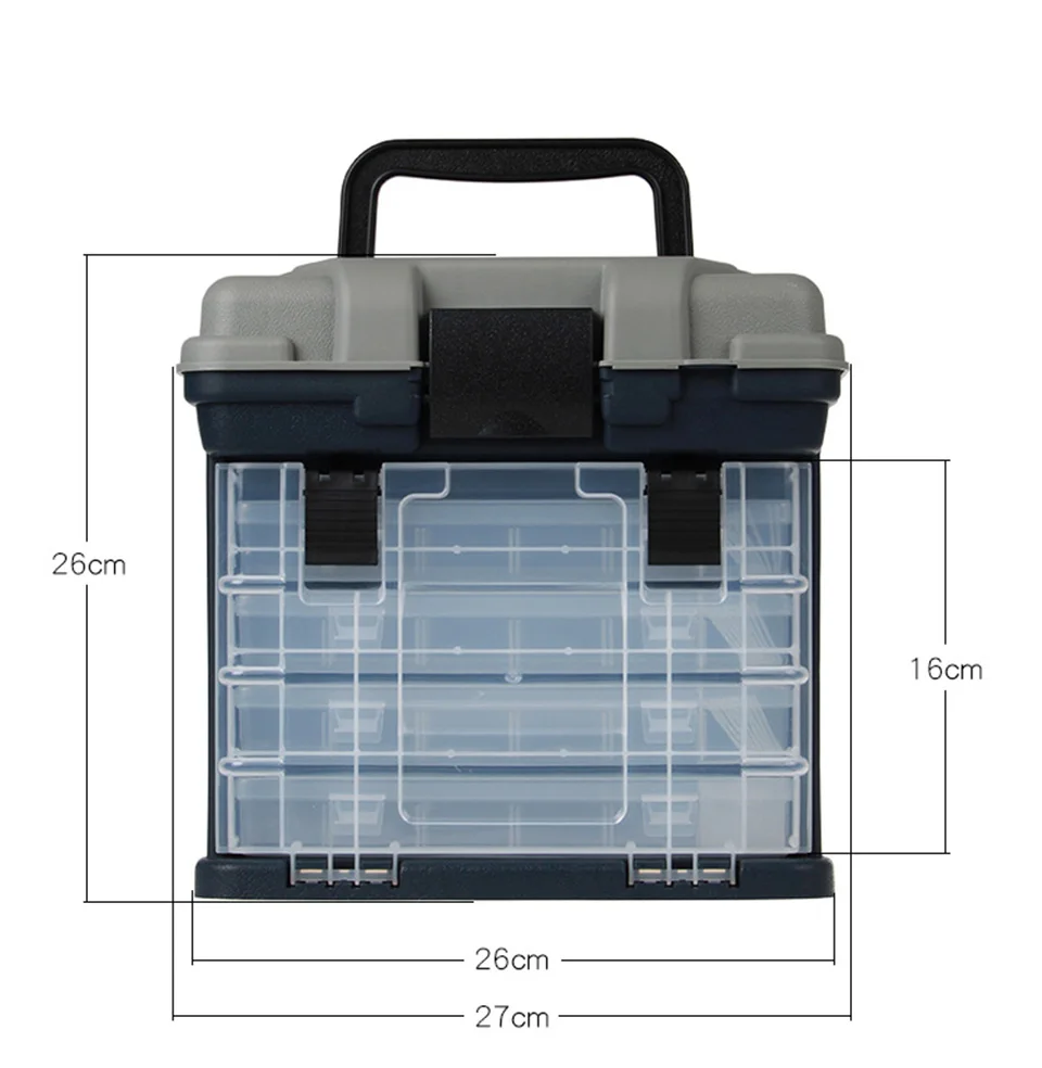 Портативный 5 слойный контейнер для приманки 27*17*26 см с ручкой|tools tool box|fishing lure boxlure