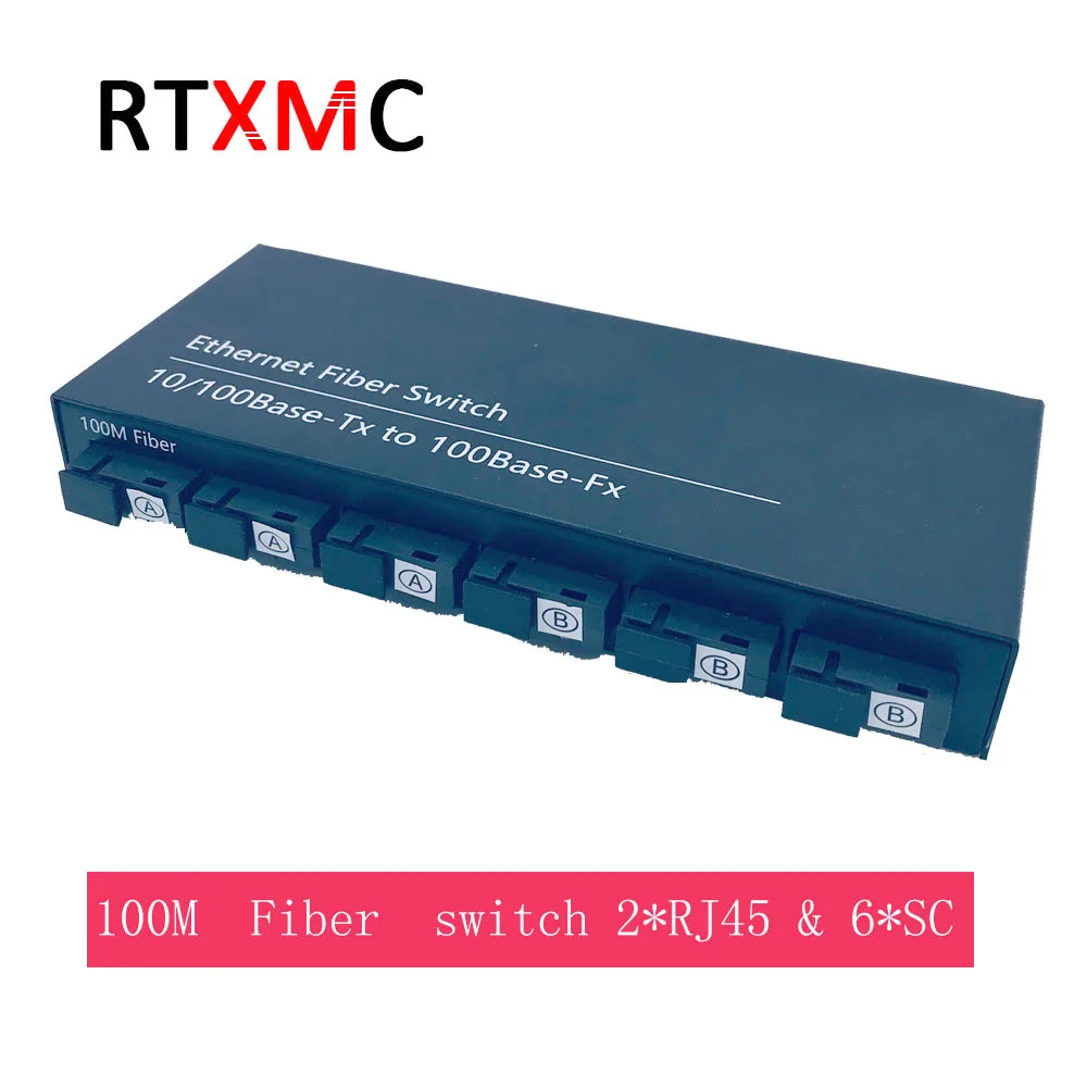 Ethernet Rj45 Switch Fibra Ottica De óptica Optical 100mbps 2rj45 6SC Conversor Eletronico Fibre Optique Fiber Media Converter