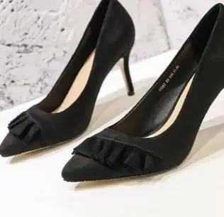 

2018 new European and American fashion pointed single shoes women