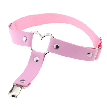 

LNRRABC Sexy Heart Garters One Adjustable Free Size Punk Garter Belt Leg Ring PU Leather Harness For Women Cosplay Stockings
