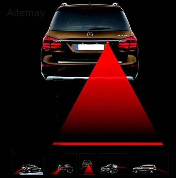 

1Pcs Car Warning Laser Tail Fog Light Brake Parking Lamp Rearing Lights External Car Laser Tail Light Car Styling