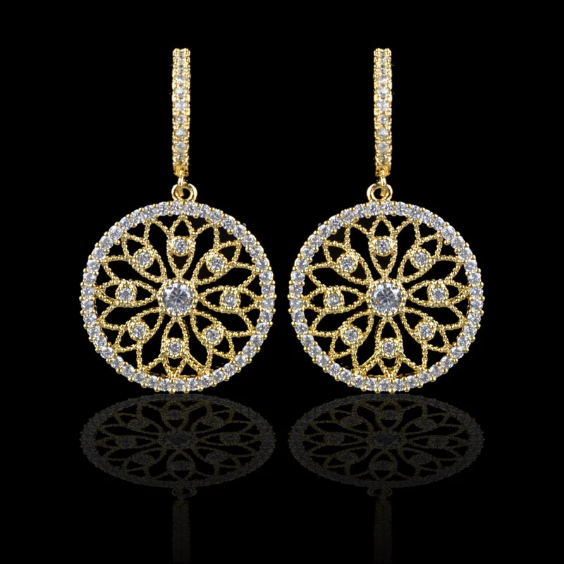 

Classic design gold color cute zircon earrings for women/girls,high quality fashion jewelry accessories