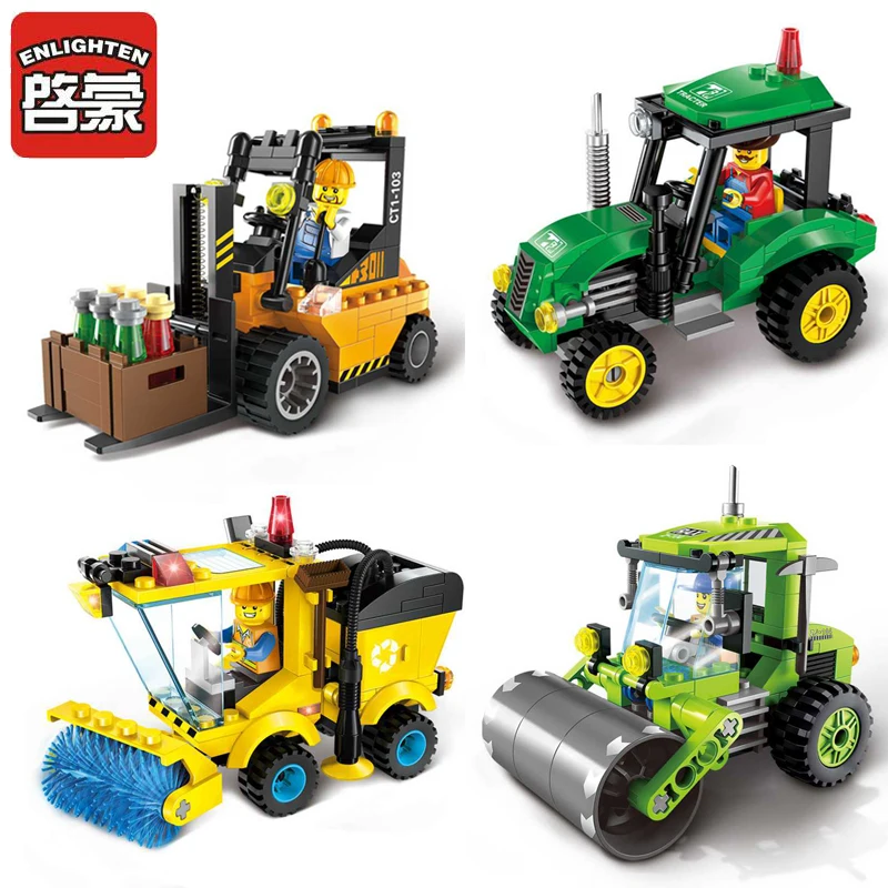 

ENLIGHTEN City Series Forklift Truck Building Blocks Compatible with City Construction Blocks Toy for Children Gift 1103