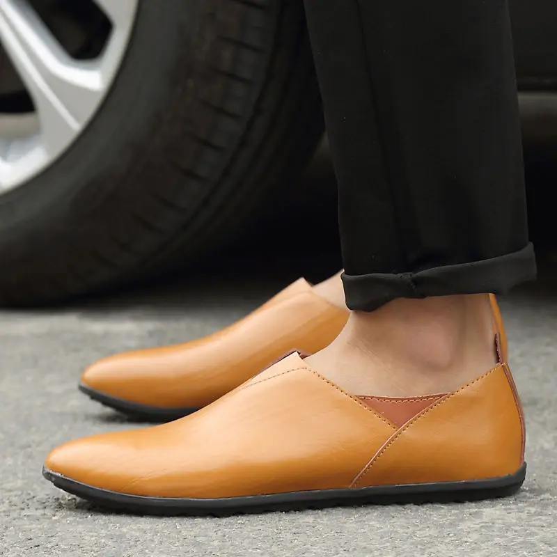 Удобная мужская обувь ручной работы из натуральной кожи; повседневная мужская обувь на плоской подошве; дизайнерская обувь для вождения из мягкой кожи; Мужская обувь; Прямая поставка