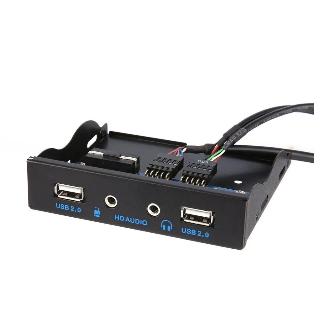  3.5 ''2-USB 2.0 Port HUB di Uscita Audio HD Floppy Drive Espansione del Pannello Frontale Digitale 
