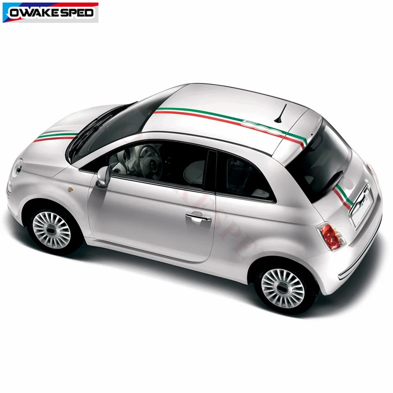 Для Fiat 500 Гоночный флаг полосы автомобиля капот крыши наклейка на багажник мотоцикла Авто Декор тела наклейки внешние аксессуары модные водонепроницаемые наклейки