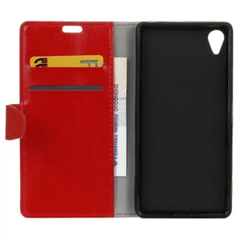 

50pcs/lot Crystal grain Magnet wallet PU Leather+TPU Cover Case with card slot for Sony Xperia L1 X Compact XA1 XZ Premium E5