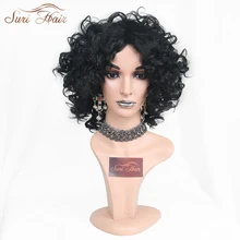 Suri Hair African American Synthetic Afro Kinky Curly Hair Wig Heat Resistant Black Short Wig For Black Women 12 inch цена Suri Hair African American Synthetic Afro Kinky Curly Hair Wig Heat Resistant Black Short Wig For Black Women 12 inch цены онлайн