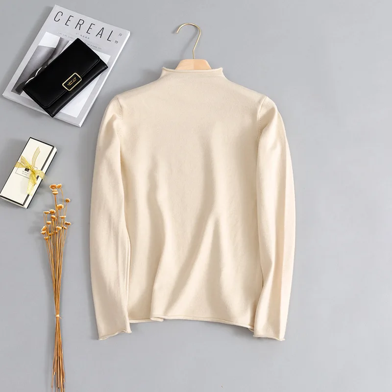

Johnature Turtleneck Women Pullovers Sweater Long Sleeve Female Loose Solid Color 2019 New Spring Top