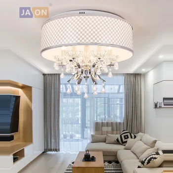 

led e14 Postmodern Iron Crystal Fabric LED Lamp.LED Light.Ceiling Lights.LED Ceiling Light.Ceiling Lamp For Foyer