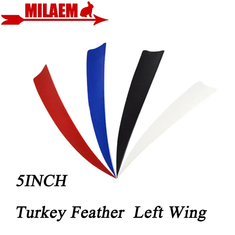 

50pcs 5inch Archery Turkey Feathers Arrow Feathers Left Wing Fletching Outdoor Bow And Arrow Hunting Shooting Accessories