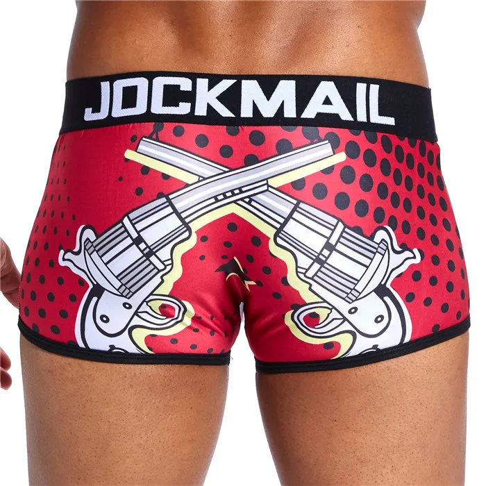 JOCKMAIL, сексуальное мужское нижнее белье, боксеры, игривое, с принтом, для геев, нижнее белье, низкая талия, дышащий, лед, шелк, мультяшный принт, мужские трусы-боксеры - Цвет: 04