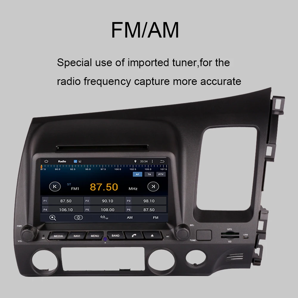 Sale 4GB RAM Android 9.0 Octa Core Car Auto Radio Stereo For Honda Civic Right Hand Driving 2006-2011 DVD Multimedia Player WIFI 3G 5