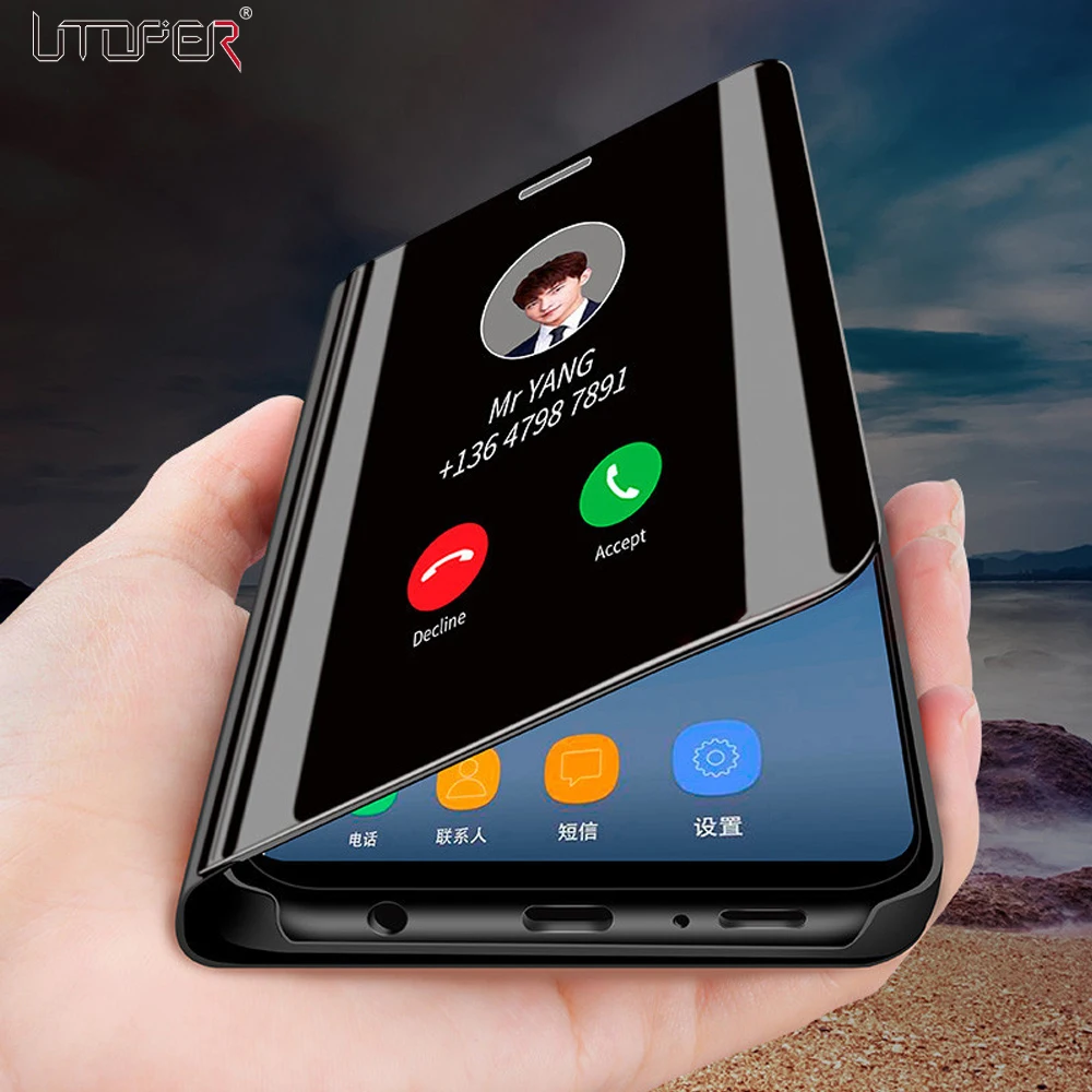 Чехол для Samsung S10 Plus чехол A6 2018 роскошное умное зеркало флип-чехол Galaxy Lite S10e A8 |