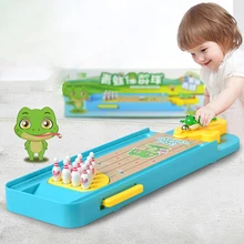 1 סט ילדים שולחני באולינג משחק אצבע בליסטרא מצחיק שולחן ספורט צפרדע באולינג כדור חינוכיים צעצוע לילדים מתנה(China)