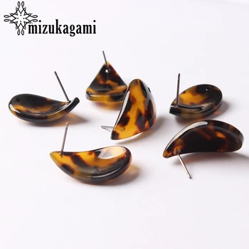 

Acetate Resin Leopard Print Water Drop Earrings Base Connectors Linker 15X25mm 6pcs For DIY Earrings Jewelry Making Accessories