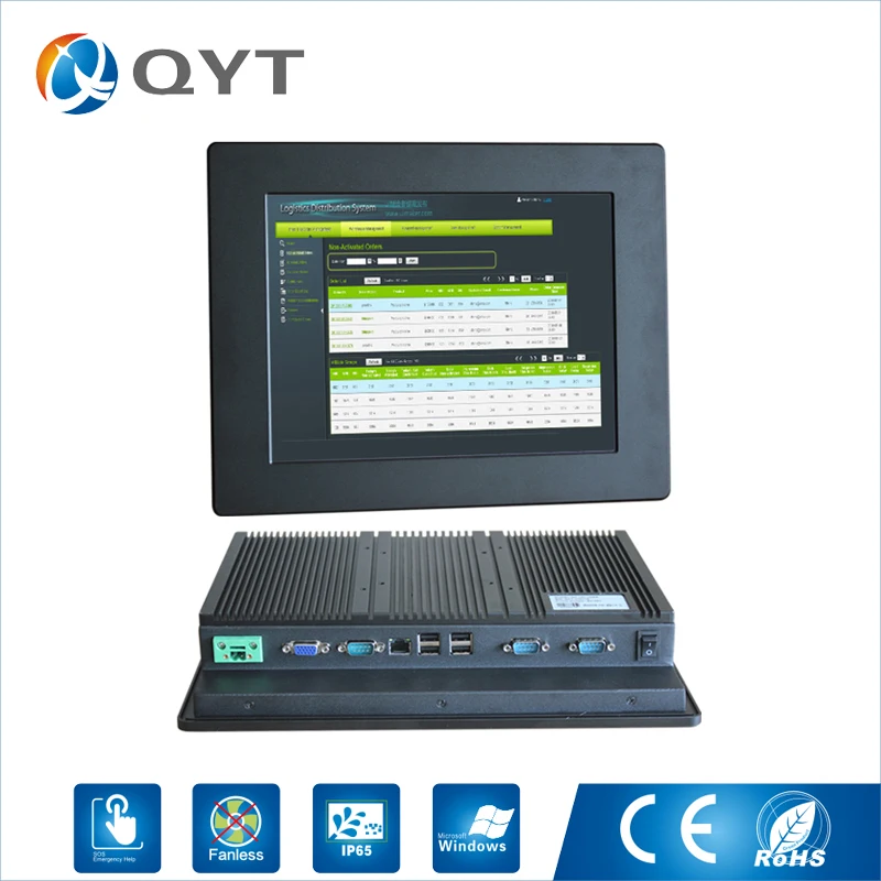 

industrial touch screen panel pc Fanless N2800 with 12" industrial pc rs485/rs232 4GB RAM 32G SSD CE ROHS