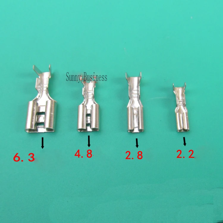 50PCs 6.3mm 4.8mm 2.8mm 2.2mm Crimp Terminal Female Spade Connectorin
