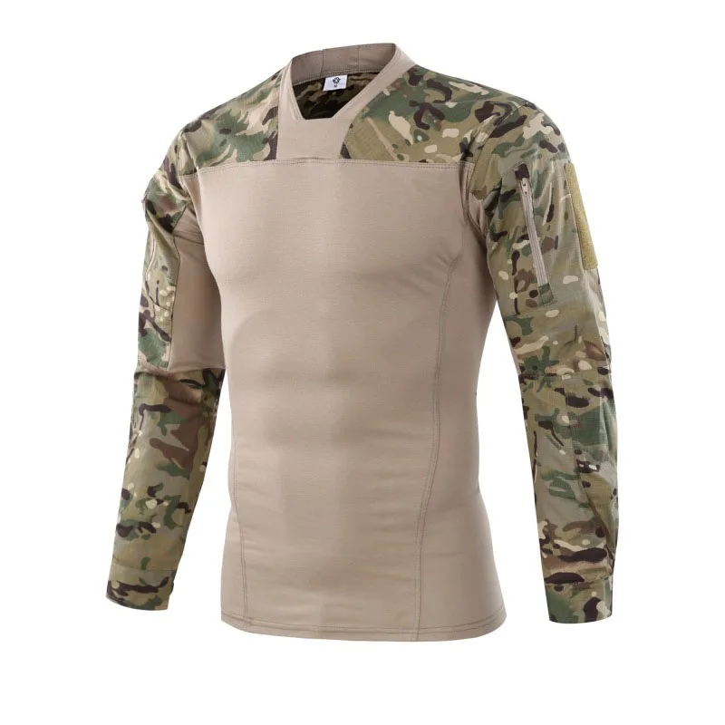 Outdoor Camouflage Tactical Frog Suit Quick dry Warm Breathable T-shirt Elastic Wear-resistant Hidden Long-sleeved Men's Shirt | Спорт и