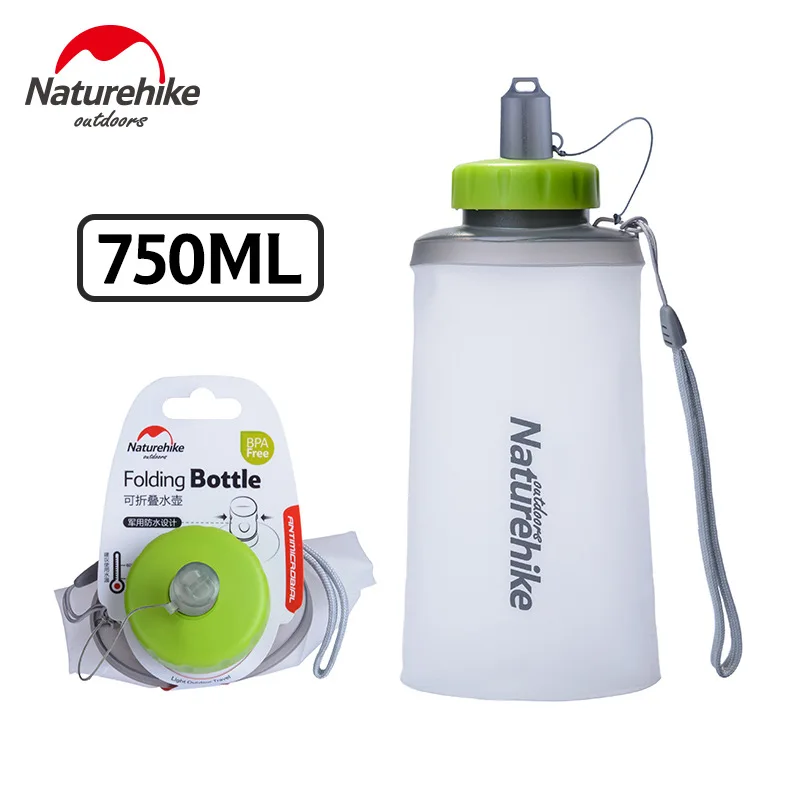 Nature Hiking Camping Ultralight Folding Water Bottle Portable Travelling Drinking Bag 500ml/750ml Foldable Sports Kettle nmd