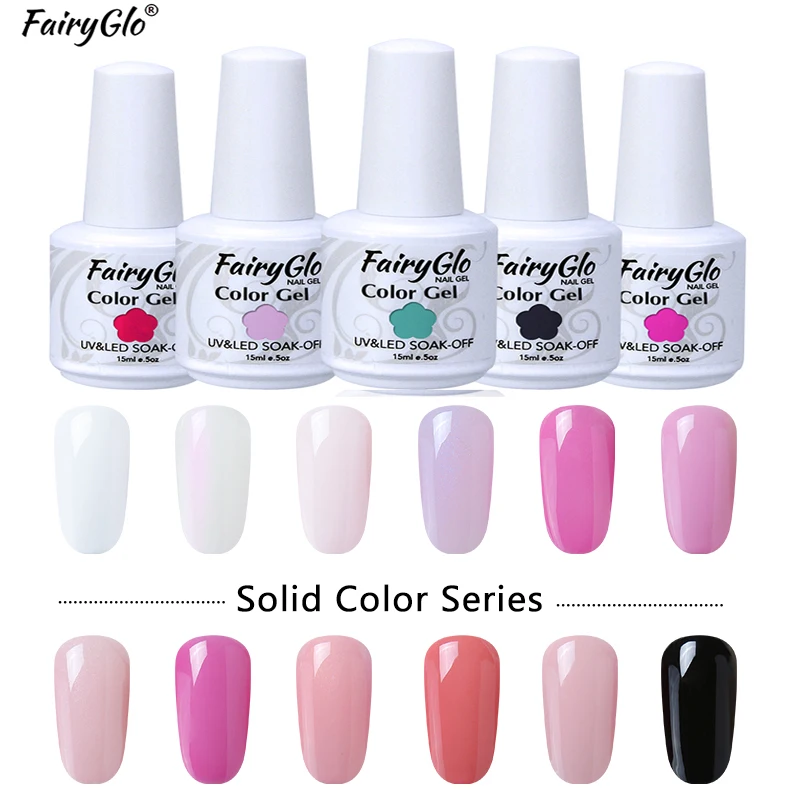 FairyGlo, 15 мл, чистый цвет, УФ-светодиодный гель для ногтей, долговечный Гель-лак для ногтей, лак для ногтей, тиснение, лак для ногтей, Гибридный Гель-лак