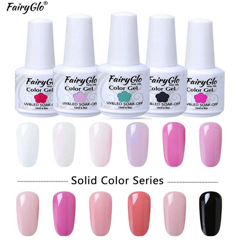 

FairyGlo 15ML Pure Color UV LED Nail Gel Long Lasting Gel Nail Polish Lucky Lacquer Stamping Lucky Lacquer Hybrid Gel Varnish