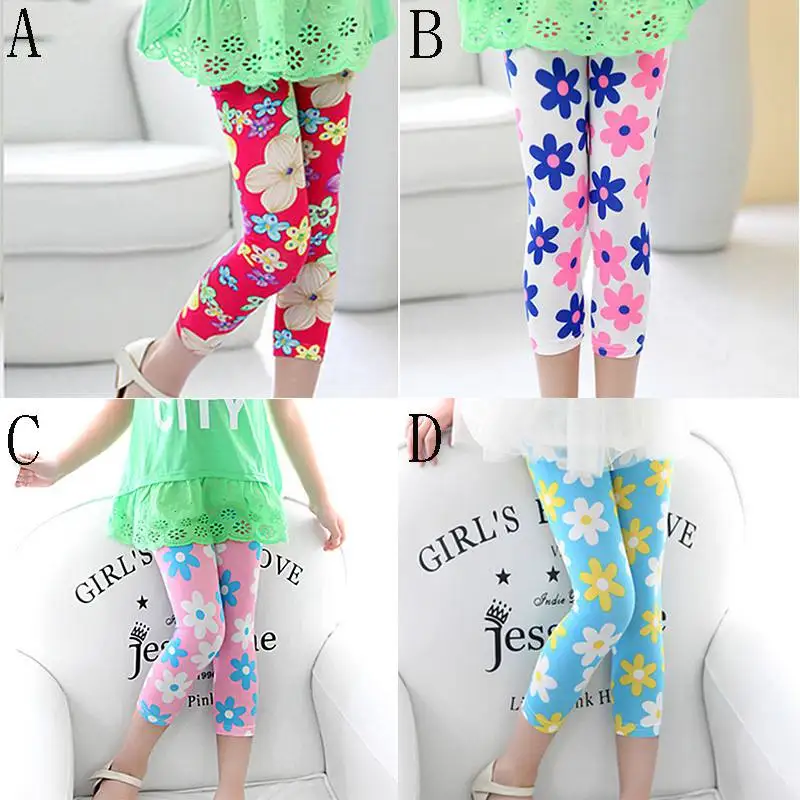 

Autumn Summer Fashion Children Floral Pants Girls Skinny Trousers Pencil Pants Bottoms 2019 New Children's Leggings