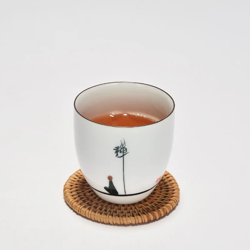 Handpainted Flower Chinese Ceramic Blue and white porcelain Tea Set Cup Glaze Kiln 150ml Kung Fu Teacup Puerh Black | Дом и сад