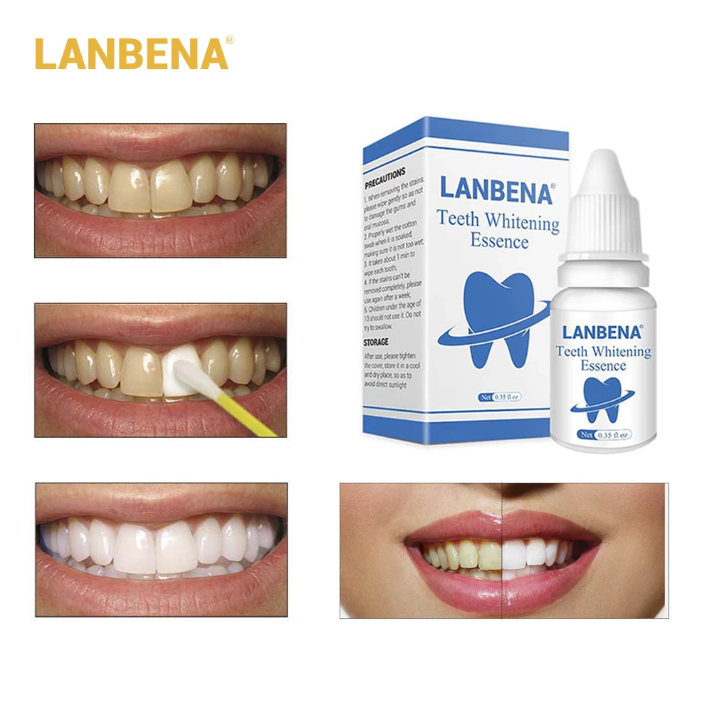 Lanbena 3d White Teeth Whitening Essence Dental Whitener Oral Hygiene White Tooth Cleaning Bleaching Serum Remove Plaque Stains Teeth Whitening Aliexpress