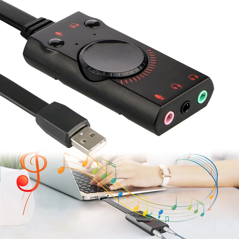 

USB External Sound Card Audio Adapter 3.5mm Earphone Mic Jack Converter XXM8