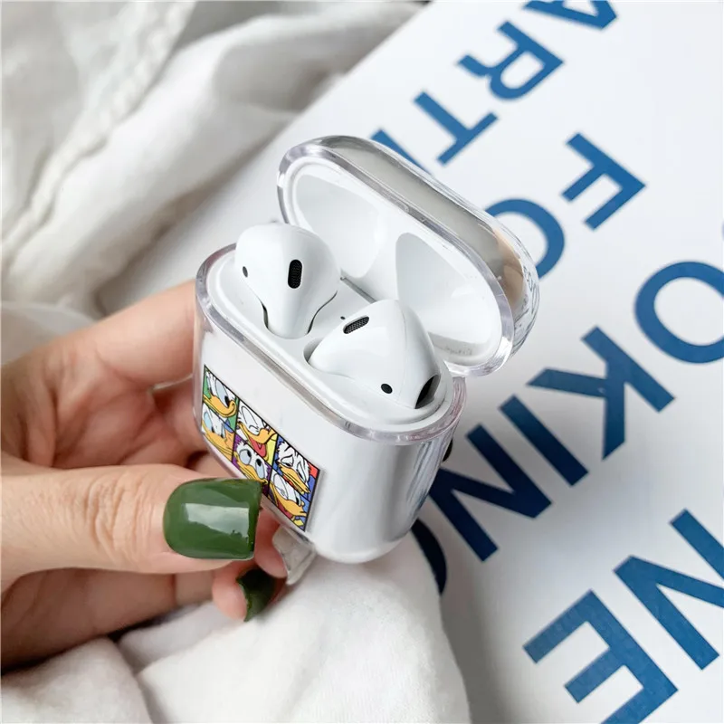 Cartoon transparent Mickey Minnie For airpods case Bluetooth wireless headset set For airpods 1/2 cute hard shell charging case