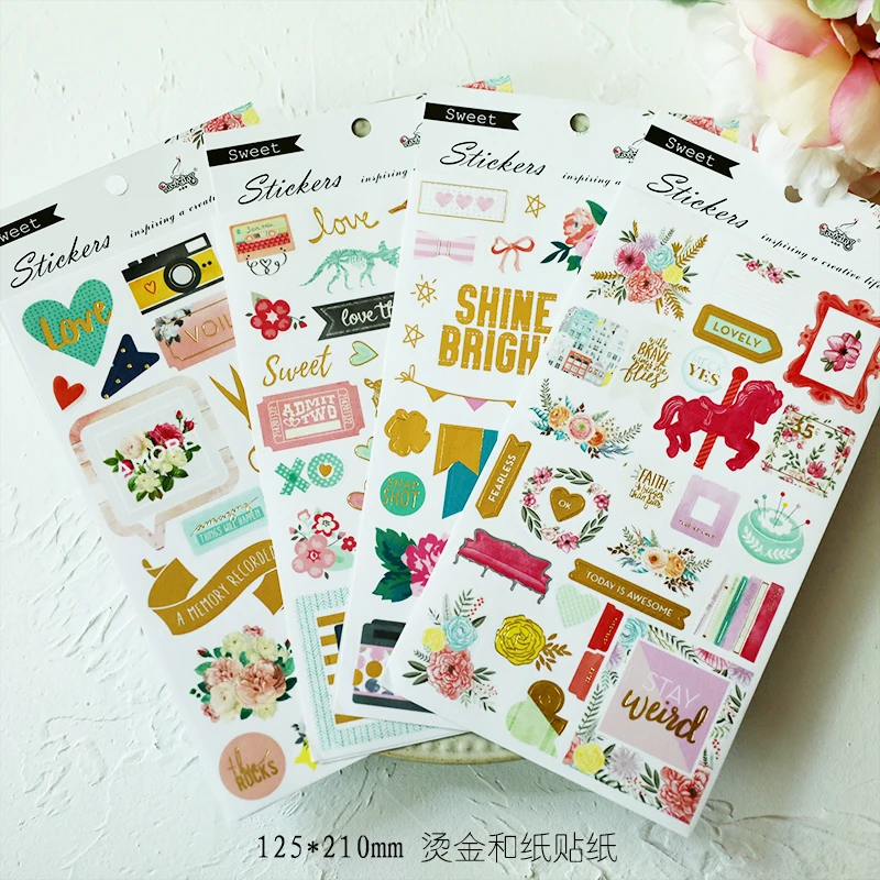 

KLJUYP 4pc Shine Bright Stickers Set for Scrapbooking Happy Planner/Card Making/Journaling Project