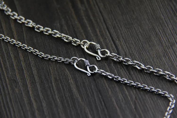 C& R Настоящее 925 пробы Серебряное ожерелье 4,5 мм ширина звенья цепи длинный свитер цепи ожерелье для женщин мужчин тайские серебряные ювелирные изделия