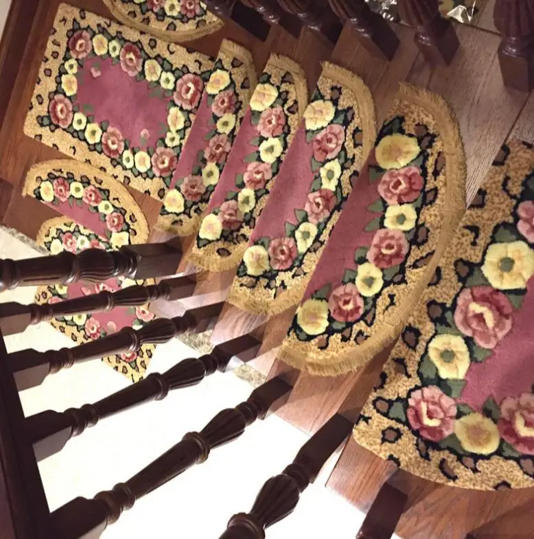 10pcs Stair Carpets Sets Slip Resistance Stair trend Mats Step Rug for Stair 25*70cm fit for 25cm width Stair Stepping pad