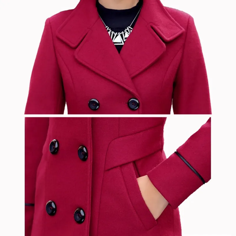 YAGENZ Blends Woolens Overcoat Female Coat Autumn Winter Coats And Jackets Women Plus size Coat Women's Wool Coats Long Tops 647
