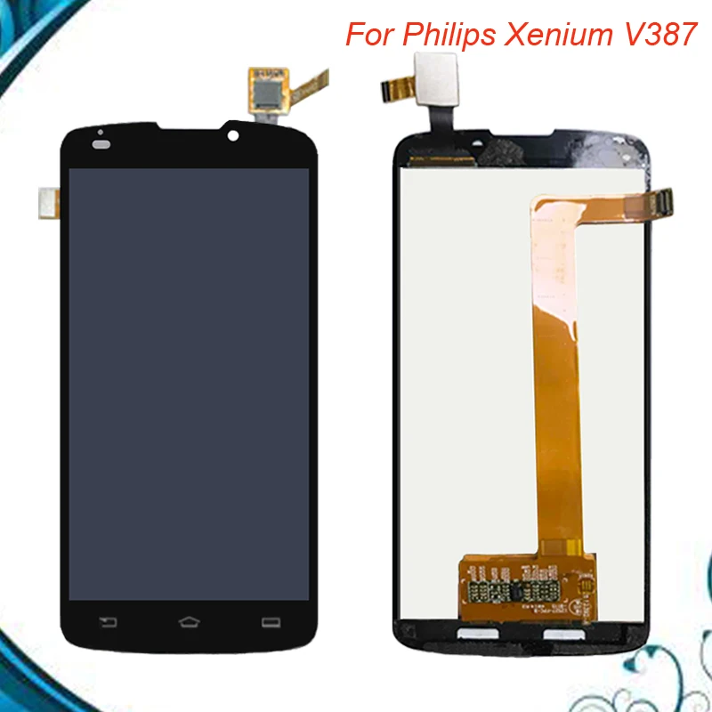 

100% Tested OK 5.0" Tested For Philips Xenium V387 Full LCD Display Touch Screen Glass Digitizer Complete Assembly Replacement
