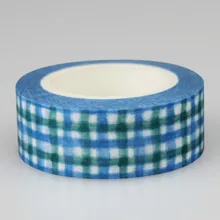 1,5 cm de ancho Vintage azul Grid Cinta adhesiva Washi cinta DIY Scrapbooking etiqueta adhesiva cinta adhesiva