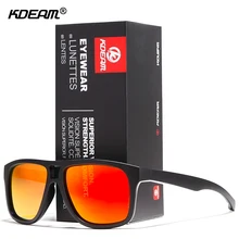 Нестареющие оттенки мужские поляризованные солнцезащитные очки KDEAM квадратные уличные солнцезащитные очки легкие с полной защитой