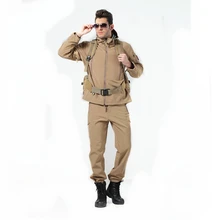 Высокое качество пустыня скрывающаяся Акула кожа мягкая оболочка TAD V 4,0 уличная Военная тактическая куртка водонепроницаемая ветрозащитная куртка+ брюки