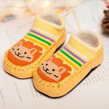 

Kids Indoor Floor Non-Slip Socks Baby Shoes Socks Children Infant Cartoon Socks Leather Sole Thick Towel Socks